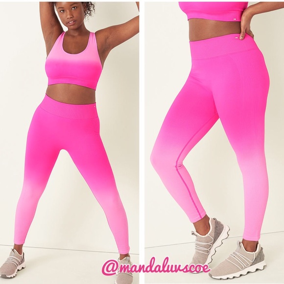 💗VS PINK NEON BUBBLEGUM DIP SEAMLESS LEGGINGS - Picture 1 of 8